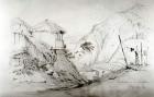 View of Valparaiso, 1834 (pencil & w/c on paper) (b/w photo)