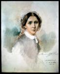 Portrait of Clara Schumann (1819-96) 1853 (w/c on paper)