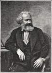 Portrait of Karl Marx (1818-83) 1857 (litho) (b/w photo)