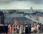 Procession of the Brotherhood of Saint-Michel in 1615 (oil on canvas)