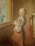 The Little Violinist (oil on canvas)