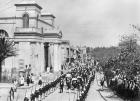 Military Parade, Saint-Louis, Senegal, c.1900 (b/w photo)