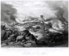 The Battle of Chapultepec, 1847, engraved by J. Duthie (engraving) (b&w photo)