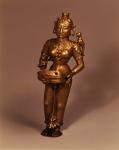 Lamp in the form of Goddess of Fortune, South Indian, early 19th century (brass)