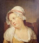 Young Girl in a White Bonnet (oil on canvas)