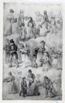 Delivering Dinner, 1841 (pencil on paper)