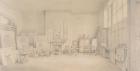 Sir Thomas Lawrence's Studio; 65 Russell Square, London, 1824 (pencil, heightened with touches of white on buff paper)