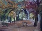 Ravenscourt Park, London (oil pastel on paper)