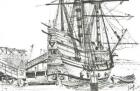 The Mayflower, Plymouth, Massachusetts. 2003, (Ink on paper)