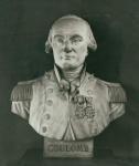 Bust of Charles de Coulomb (1736-1806) (stone) (b/w photo)