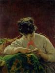Young Woman Reading (oil on canvas)