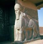 Winged human-headed bull, Neo-Assyrian Period, reign of Ashurnasirpal II (alabaster)