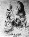 Portrait of Leonardo da Vinci (1452-1519), engraved by Francesco Bartolozzi (c.1727-1815) (engraving) (b/w photo)