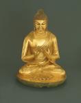 Buddha Vairocana (Dari), Tang dynasty (618-907), early 8th century (gilt leaded bronze)