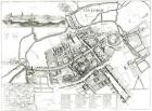 Map of Oxford, 1643 (engraving) (b/w photo)