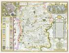 Wiltshire, engraved by Jodocus Hondius (1563-1612) from John Speed's Theatre of the Empire of Great Britain, pub. by John Sudbury and George Humble, 1611-12 (hand coloured copper engraving)