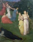 Death and the Maidens (oil on millboard)