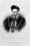 Portrait of Robert Dudley (1532-88) 1st Earl of Leicester, from 'Lodge's British Portraits', 1823 (engraving) (b/w photo)