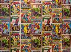 Wallpaper display created from covers of Marvel Comics, The Hulk, Iron-Man, Spider-Man, X-Men, Captain America & Thor (photo)