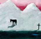 Donkey and Cross,2003, (oil on paper)