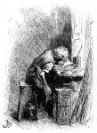 Charles Dickens at the Blacking Factory, an illustration from 'The Leisure Hour', 1904 (engraving)