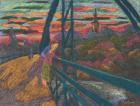 On the Bridge, 2009 (pastel on paper)