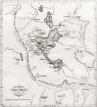 Map of the Valley of Mexico at the time of the conquest, from History of The Conquest of Mexico, published 1850 (engraving)