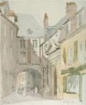 Place Barthelme, Paris, c.1829 (w/c & grey wash over pencil on paper)