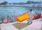 Drying Sari, Pushkar (oil on canvas)