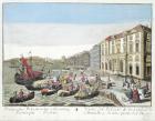 Perspective view of the Town Hall and part of the harbour at Marseille, c.1770 (coloured engraving)