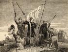 Columbus (1451-1506) Taking Possession, illustration from 'Tales of Travellers or A View of the World', published 1838 (litho)
