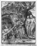 Life of Christ, Christ's Descent into Limbo, preparatory study of tapestry cartoon for the Church Saint-Merri in Paris, c.1585-90 (pierre noire & wash & white highlights on paper)