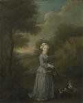 Miss Wood with her Dog, c.1730 (oil on canvas)