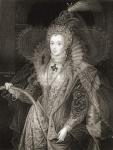 Queen Elizabeth I (1533-1603), from 'Lodge's British Portraits', 1823 (engraving)