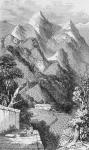 Scene in the Bohea Mountains, on Marco Polo's route between Jiangsu and Fukien, engraving from The Book of Ser Marco Polo, ed. Yule, pub. 1903