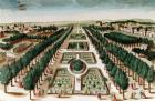 View of the Jardin des Plantes from the Cabinet d'Histoire Naturelle (coloured engraving)