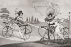 Two 19th century English ladies on bicycles. From Illustrierte Sittengeschichte vom Mittelalter bis zur Gegenwart by Eduard Fuchs, published 1909.