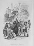 Nicholas starts for Yorkshire, illustration from `Nicholas Nickleby' by Charles Dickens (1812-70) published 1839 (litho)