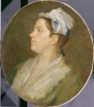 Anne Hogarth (1701-71), c.1740 (oil on canvas) (pre-conservation) (see 174878)