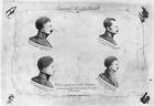 La Rochelle plot, portraits of the four sergeants, after 1822 (litho) (b/w photo)