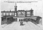 The Benediction Loggia of the Old Vatican Basilica with a view of Giotto's Mosaic (engraving)