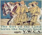 The Girl on the Land Serves the Nation's Need, World War I YWCA poster