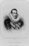 Portrait of Philip Howard (1557-95) 13th Earl of Arundel, from 'Lodge's British Portraits', 1823 (engraving) (b/w photo)