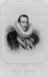 Portrait of Philip Howard (1557-95) 13th Earl of Arundel, from 'Lodge's British Portraits', 1823 (engraving) (b/w photo)