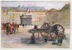 Paris Commune: The Fall of the Vendome Column, 29th May 1871 (w/c on paper)