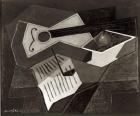 Guitar and Fruit bowl, 1926 (oil on canvas) (b/w photo)