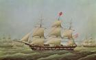 Full-rigged Ship `Bremerhaven' ex 'Rochester' (colour litho)