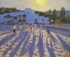 Late afternoon football,Ornos,Mykonos