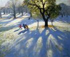 Markeaton Park, early snow (oil on canvas)