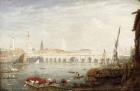 The Monument and London Bridge, c.1820-80 (oil on panel)